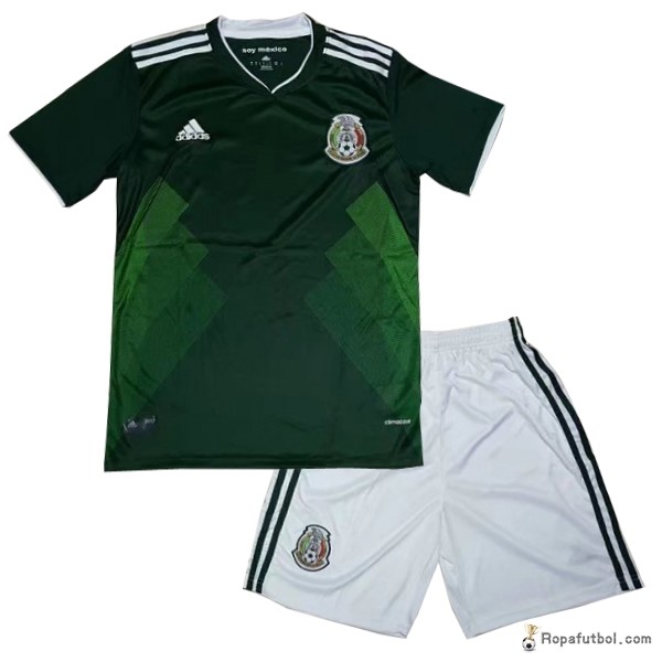 Camiseta México Replica Primera Ropa Niños 2017 Verde